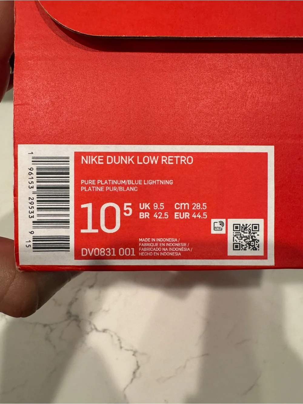 Nike Dunk Low Retro Pure Platinum Blue Lightning DV0831-001 Men's Athletic New